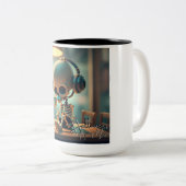 Tasse 2 Couleurs Skeleton d'Halloween #3 (Devant droit)
