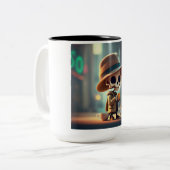 Tasse 2 Couleurs Skeleton d'Halloween #4 (Devant gauche)