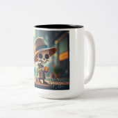 Tasse 2 Couleurs Skeleton d'Halloween #4 (Devant droit)