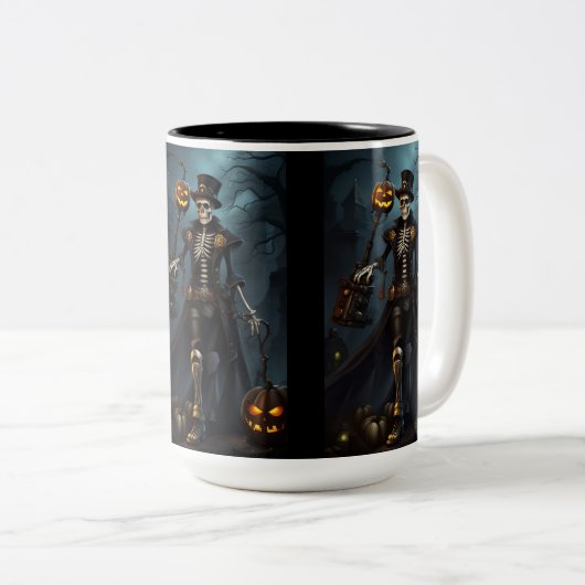 Tasse 2 Couleurs Skeleton Steampunk (Devant droit)