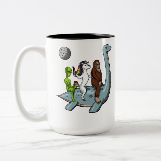 Tasse 2 Couleurs Ski d'eau de monstre de Bigfoot Loch Ness de (Gauche)
