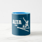 Tasse 2 Couleurs Skier Alta Utah (Centre)