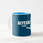 Tasse 2 Couleurs Skier de l'Alaska d'Alyeska (Devant gauche)