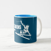Tasse 2 Couleurs Skier Val Thorens France (Devant droit)
