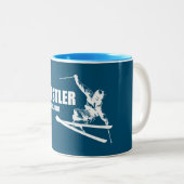 Tasse 2 Couleurs Skier Whistler Colombie-Britannique (Devant droit)