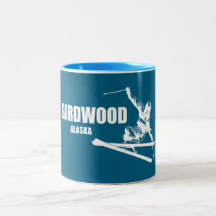 Tasse 2 Couleurs Skieur de Girdwood en Alaska