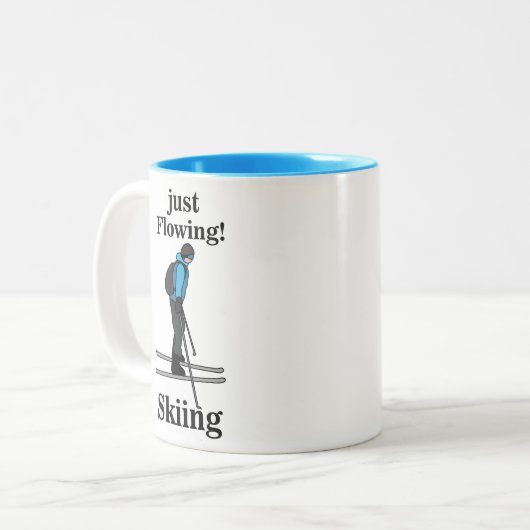 Tasse 2 Couleurs Skiing Just Flowing Skier (Devant gauche)