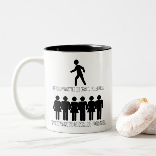 Tasse 2 Couleurs SKILLHAUSE - JEÛNEZ ou LOIN (Avec donut)