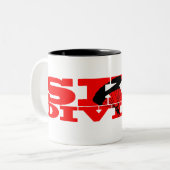 Tasse 2 Couleurs Skydiving (Devant gauche)