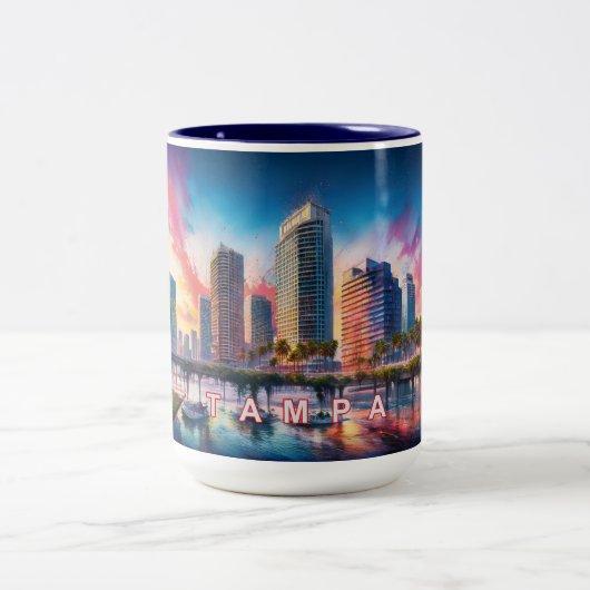 Tasse 2 Couleurs Skyline couleur Tampa (Centre)