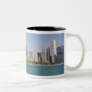 Tasse 2 Couleurs Skyline de Chicago, Illinois, États-Unis.