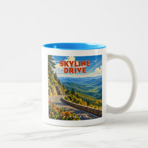 Tasse 2 Couleurs Skyline Drive Shenandoah Virginie Arc-en-ciel