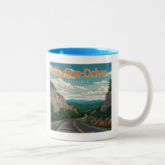 Tasse 2 Couleurs Skyline Drive Virginia Paysage (Droit)