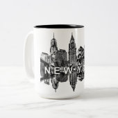 Tasse 2 Couleurs Skyline New York (Devant gauche)