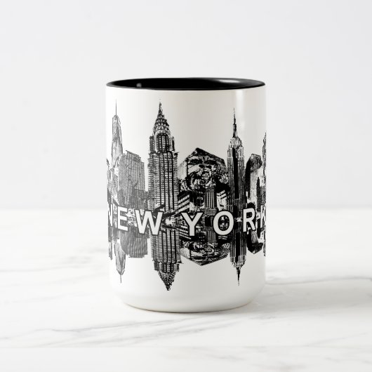 Tasse 2 Couleurs Skyline New York (Centre)