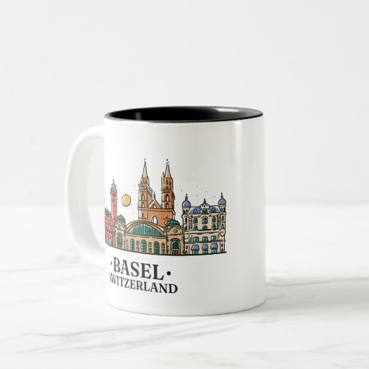 Tasse 2 Couleurs skylinebasel design (Devant gauche)