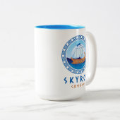 Tasse 2 Couleurs Skyros, Grèce Conception de navires grecs (Devant droit)