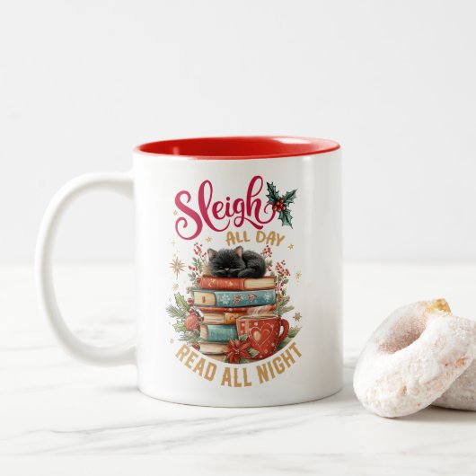 Tasse 2 Couleurs Sleigh All Day Read All Night (Avec donut)
