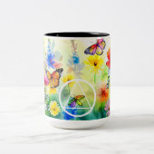 Tasse 2 Couleurs Slogan de récupération customisé avec fleurs et pa (Centre)