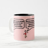 Tasse 2 Couleurs Slogan dyslexique drôle (Devant gauche)