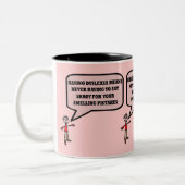 Tasse 2 Couleurs Slogan dyslexique drôle (Gauche)