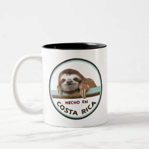 Tasse 2 Couleurs Sloth - Hecho en Costa Rica, Pura Vida Two-Tone Co