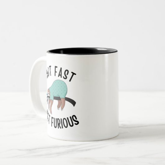 Tasse 2 Couleurs Sloth Not Fast Not Furious (Devant gauche)