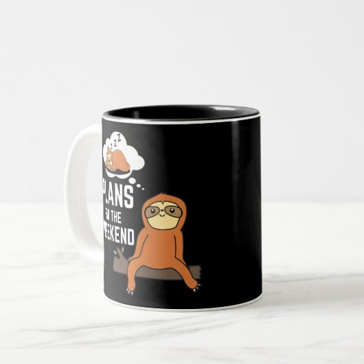 Tasse 2 Couleurs Sloth Plans Pour Le Week-End (Devant gauche)