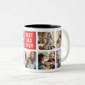 Tasse 2 Couleurs Snoopy Heart | Papa Photo Collage (Devant droit)