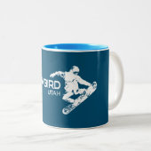 Tasse 2 Couleurs Snowbird Utah Snowboardeur (Devant droit)
