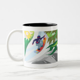 Tasse 2 Couleurs Snowboard