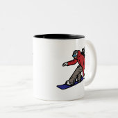 Tasse 2 Couleurs Snowboard avec My Cat (Devant droit)
