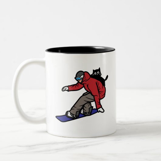 Tasse 2 Couleurs Snowboard avec My Cat (Gauche)