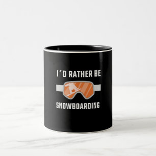 Tasse 2 Couleurs Snowboard - J'aimerais mieux faire du snowboard
