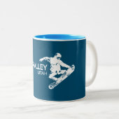 Tasse 2 Couleurs Snowboardeur de Deer Valley Utah (Devant droit)