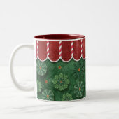Tasse 2 Couleurs Snowflake Sucre de canne de Noël Stripe café Coupe (Gauche)