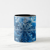 Tasse 2 Couleurs Snowflakes De Noël En Art numérique Couleur Bleue (Centre)
