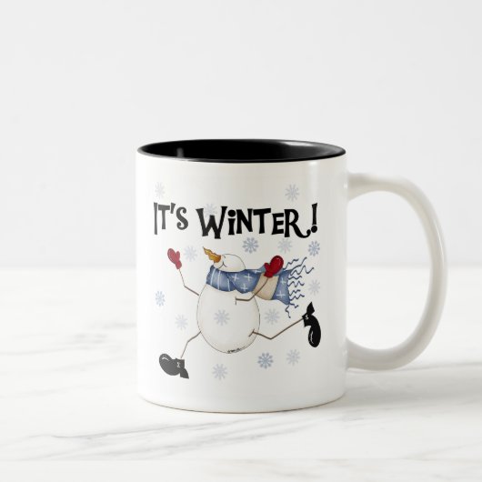 Tasse 2 Couleurs Snowman C'est l'hiver (Droit)