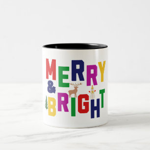 Tasse 2 Couleurs Snowman de rennes d'arbre de pin doux et joyeux