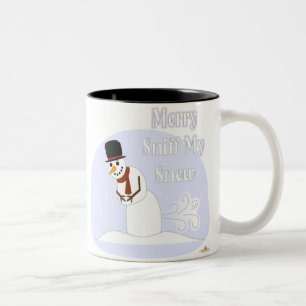 Tasse 2 Couleurs Snowman Farer Joyeux Sniff Mon bleu neigeux