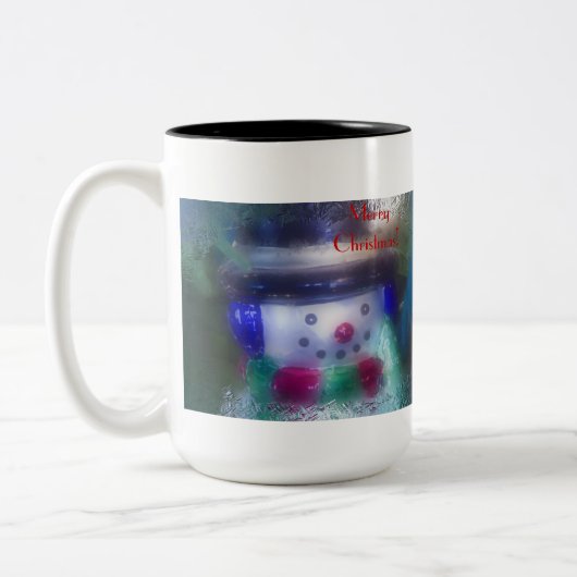 Tasse 2 Couleurs Snowman gelé Joyeux Noël (Gauche)