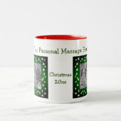 Tasse 2 Couleurs Snowman mignonne Noël Photo de vacances (Centre)