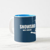 Tasse 2 Couleurs Snowshoe Mountain West Virginia Skier (Devant gauche)
