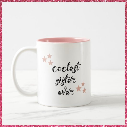 Tasse 2 Couleurs Soeur la plus froide noire et rose