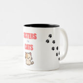 TASSE 2 COULEURS SOEURS EN CHATS (Devant droit)