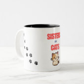TASSE 2 COULEURS SOEURS EN CHATS (Devant gauche)