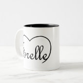 Tasse 2 Couleurs Soeurs italiennes Sorelle coeur (Devant gauche)