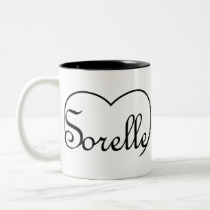 Tasse 2 Couleurs Soeurs italiennes Sorelle coeur
