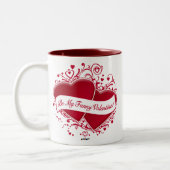 Tasse 2 Couleurs Sois Ma Drôle Saint-Valentin ! Cœurs rouges (Gauche)