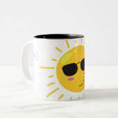Tasse 2 Couleurs Soleil et Nuage Mignons (Devant gauche)
